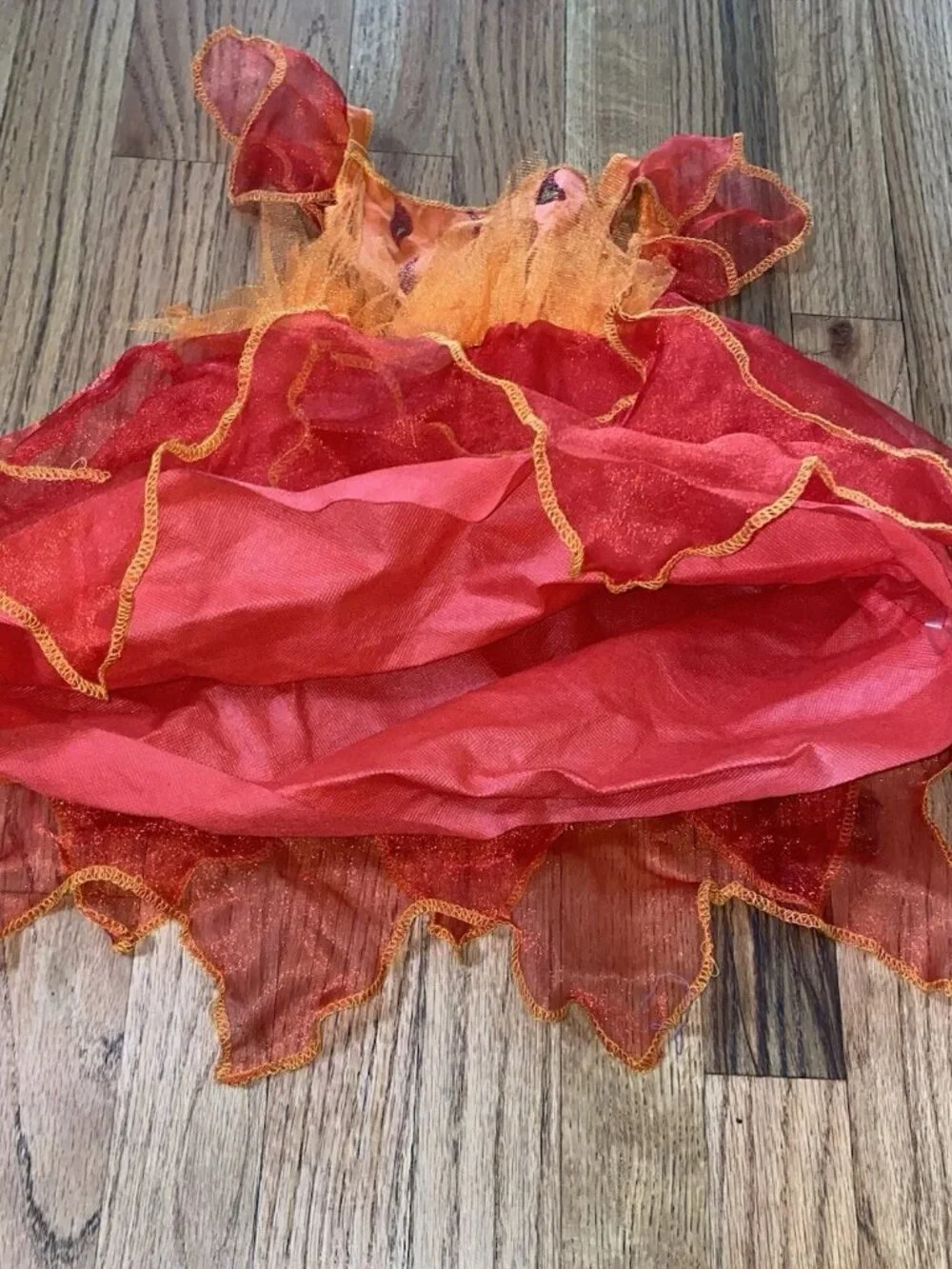 Girls 2T Red Halloween Devil Costume Dress Sparkle Flames Toddler